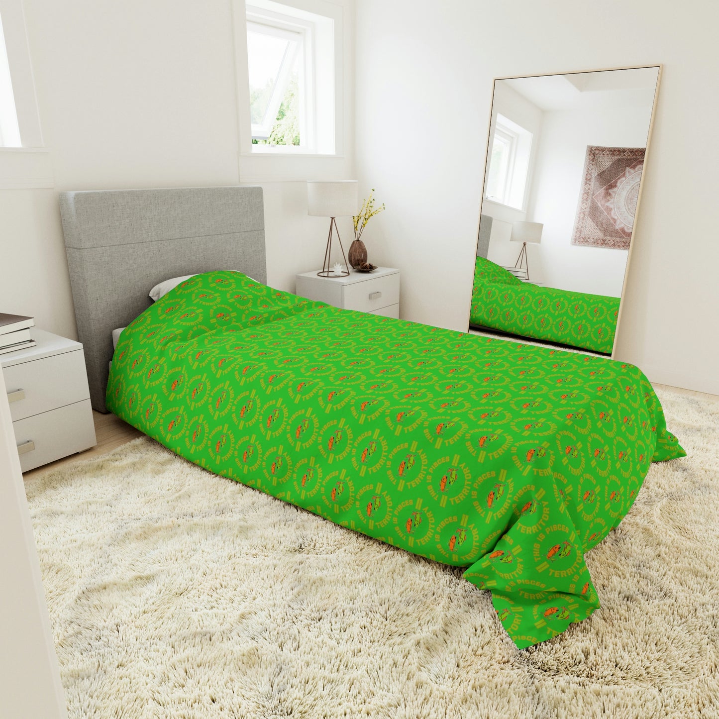 Pisces-Green Duvet Cover