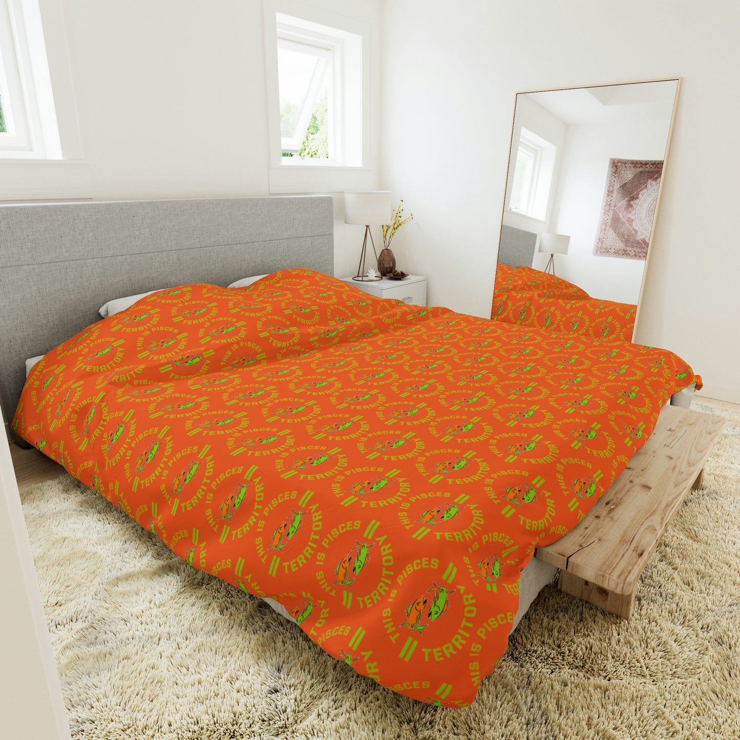 Pisces-Orange Duvet Cover